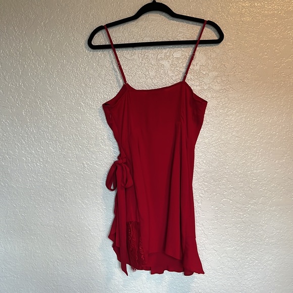 NWT Lulus Love's Young Dream Red Wrap Dress - Picture 6 of 7